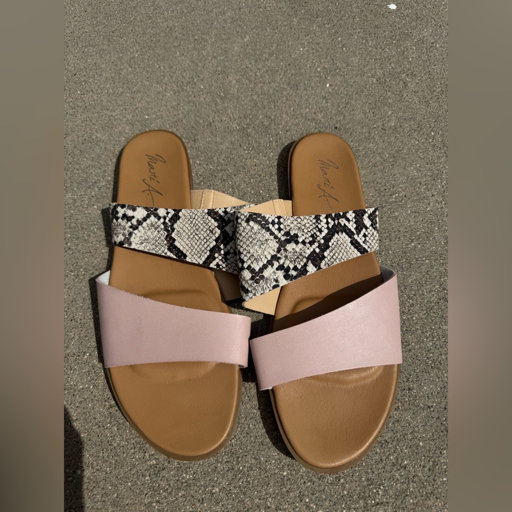 Tano Pink and Snake Print Sandals
